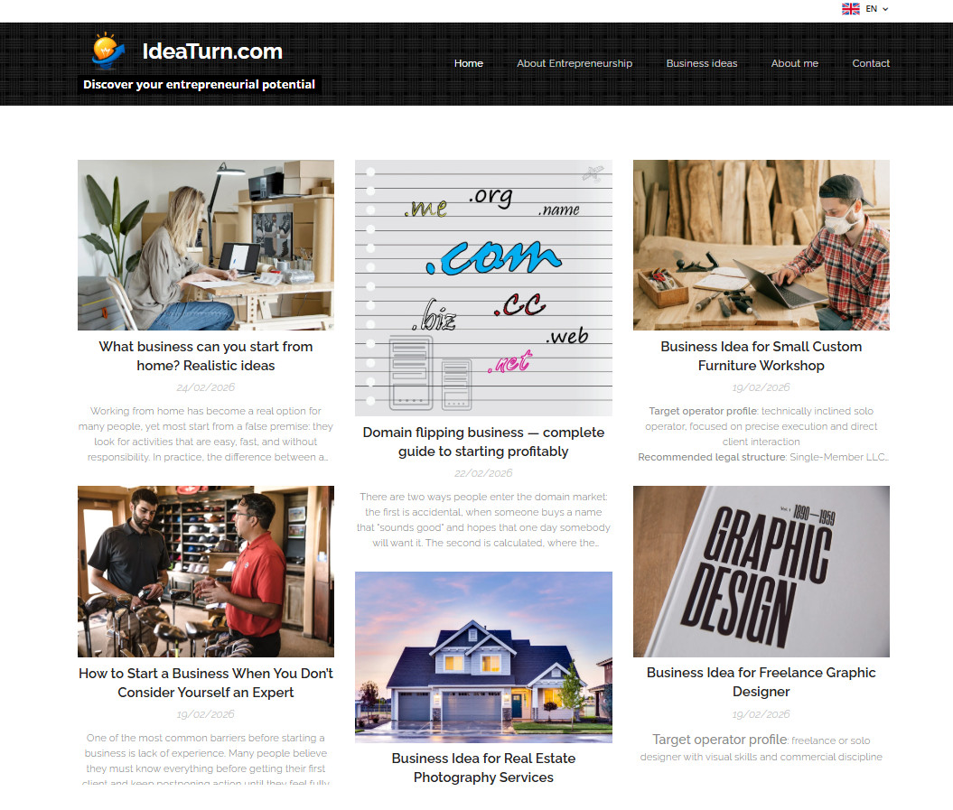 Entrepreneurship Blog Platform – Business Ideas & Educational Content